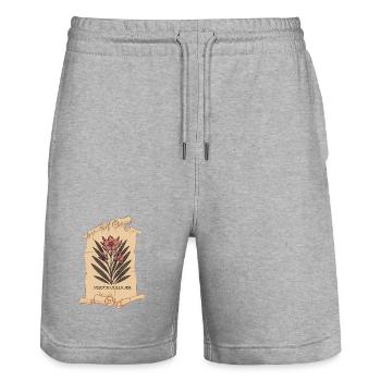 Nerium Oleander – Tödliche Eleganz - Stanley/Stella Unisex Bio Joggingshorts Trainer  - Grau meliert - Vorne - Nik (191cm) & Marisol (170cm)