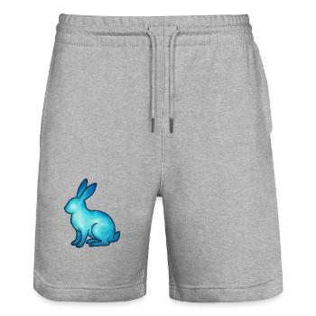 Soul Animal and Guardian Being: Rabbit - Stanley/Stella Trainer Unisex Organic Jogging Shorts - heather grey - Front - Nik (191cm) & Marisol (170cm)