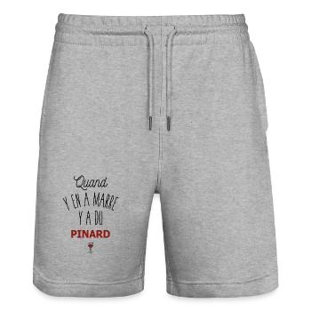 Wein Pinard Aperitif Aperitif Lustiger Humor - Stanley/Stella Unisex Bio Joggingshorts Trainer  - Grau meliert - Vorne - Nik (191cm) & Marisol (170cm)