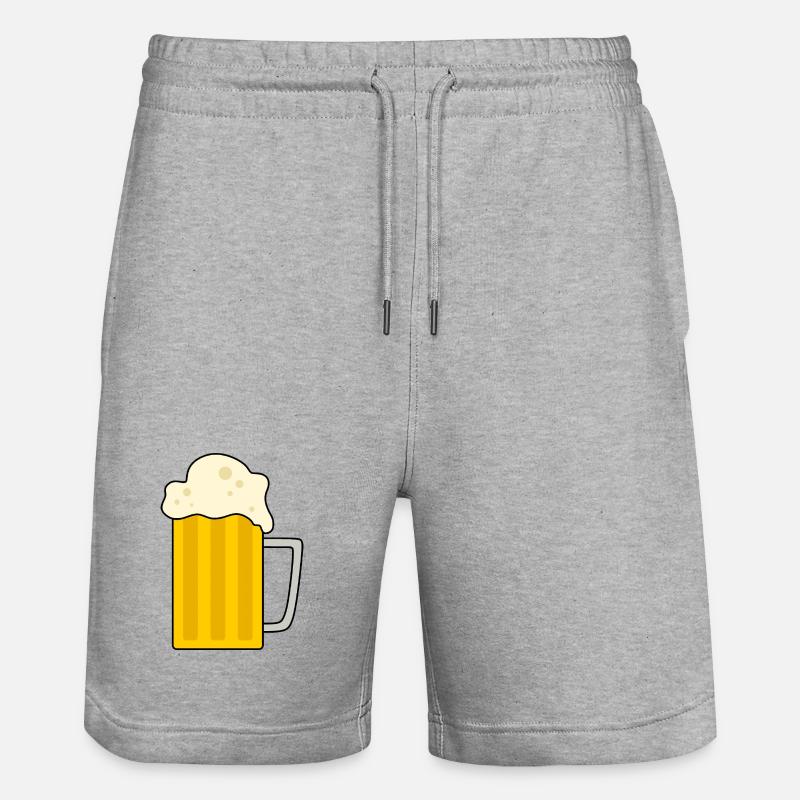 Illustration de chope de bière mousseuse - Short de jogging bio TRAINER Stanley/Stella unisexe - gris chiné