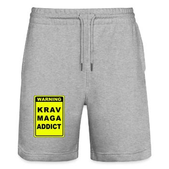 Warnung Krav Maga Süchtiger - Stanley/Stella Unisex Bio Joggingshorts Trainer  - Grau meliert - Vorne - Nik (191cm) & Marisol (170cm)