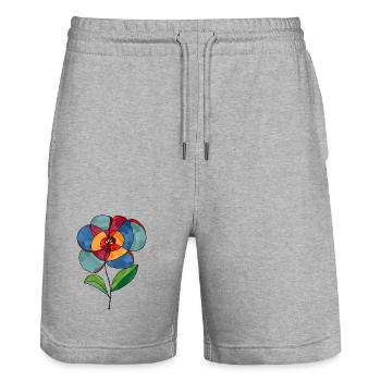 Fleur - Short de jogging bio TRAINER Stanley/Stella unisexe - gris chiné - Devant - Nik (191cm) & Marisol (170cm)