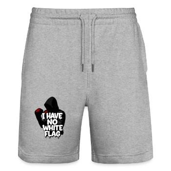 Bold Graffiti : Ich habe keine weiße Flagge - Stanley/Stella Unisex Bio Joggingshorts Trainer  - Grau meliert - Vorne - Nik (191cm) & Marisol (170cm)