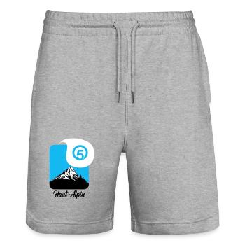 Haut Alpin département des hautes alpes 05 - Stanley/Stella Trainer Unisex Organic Jogging Shorts - heather grey - Front - Nik (191cm) & Marisol (170cm)