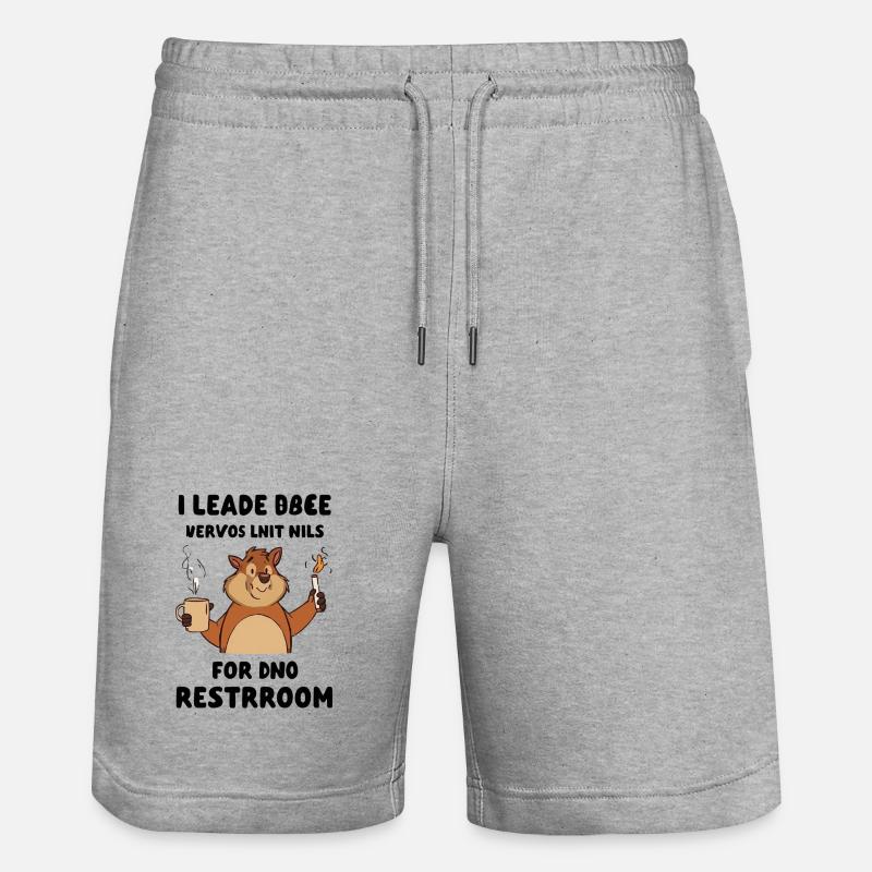 Illustration de la pause café Beaver - Short de jogging bio TRAINER Stanley/Stella unisexe - gris chiné