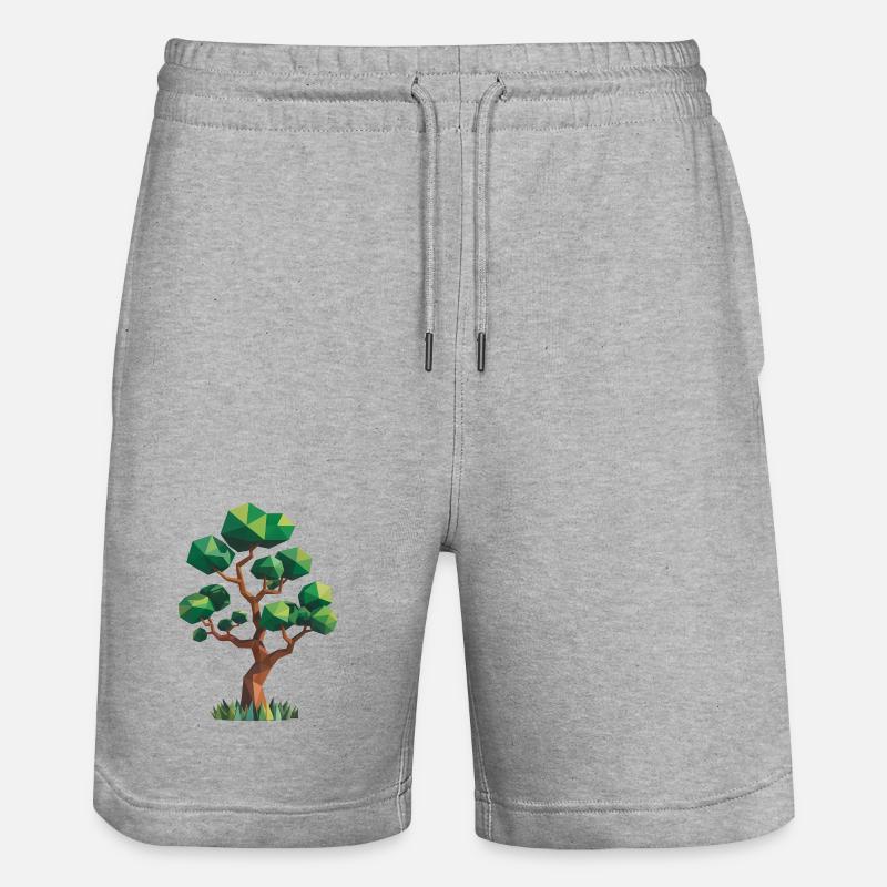 Arbre - Cool Low Poly Logo - Short de jogging bio TRAINER Stanley/Stella unisexe - gris chiné