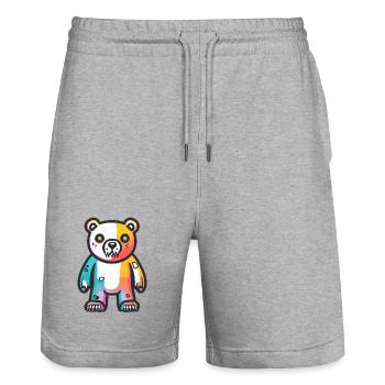 Polar Bear Halloween Comic Funny - Stanley/Stella Trainer Unisex Organic Jogging Shorts - heather grey - Front - Nik (191cm) & Marisol (170cm)