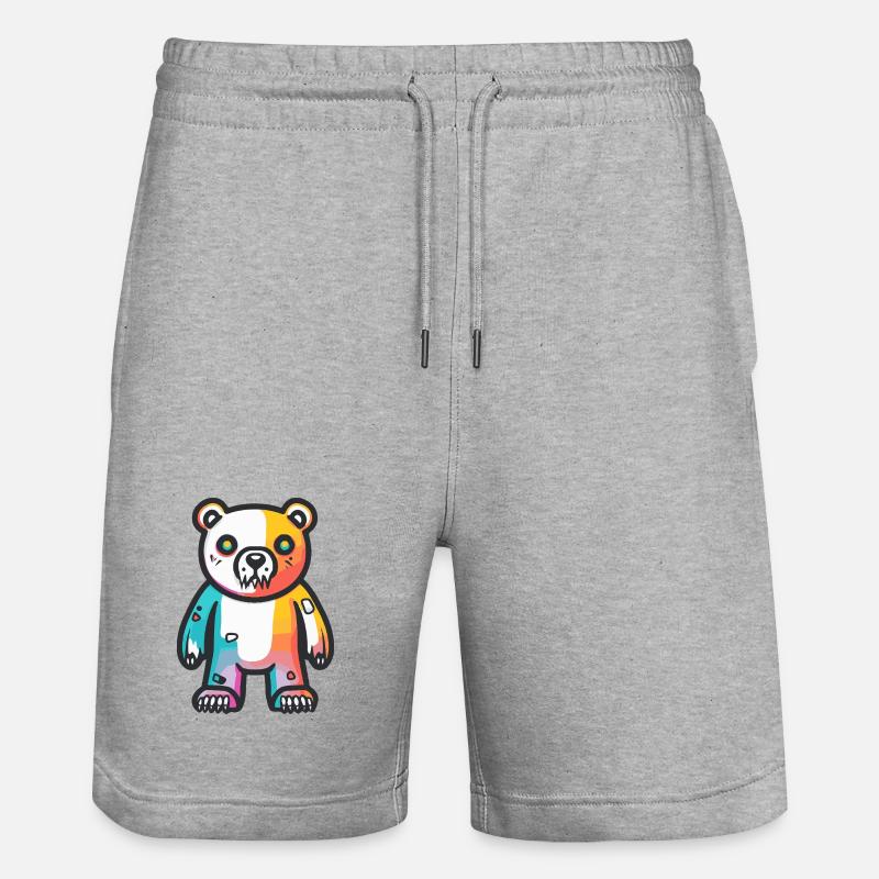 Polar Bear Halloween Comic Funny - Stanley/Stella Trainer Unisex Organic Jogging Shorts - heather grey