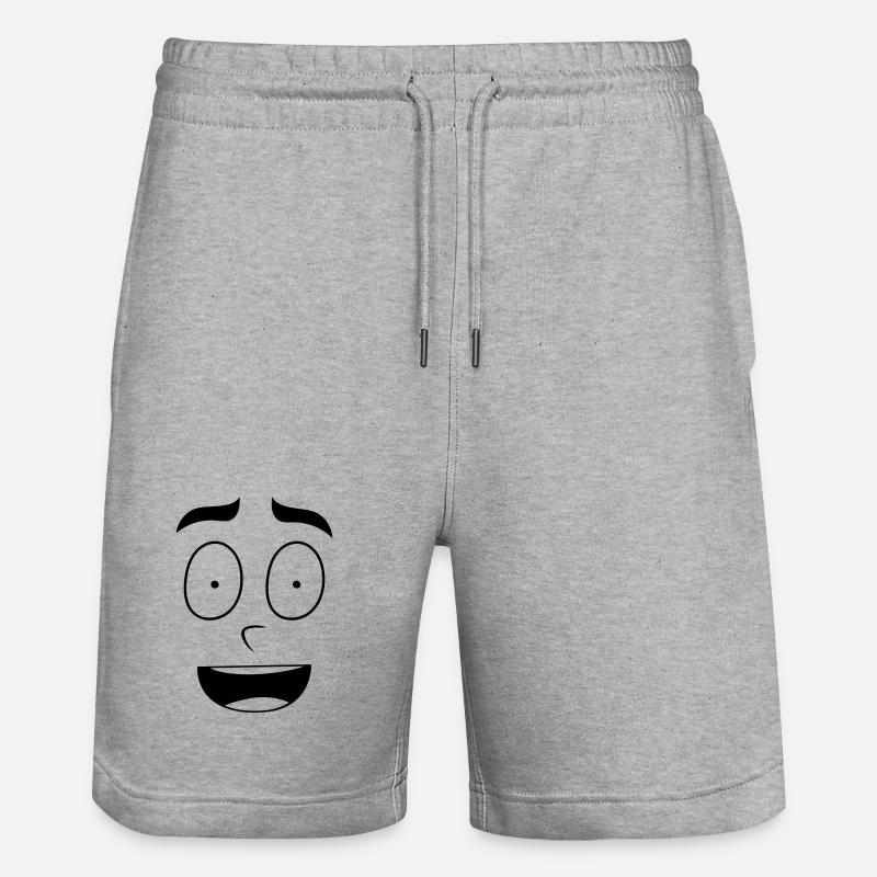 Avec Happy Face - Short de jogging bio TRAINER Stanley/Stella unisexe - gris chiné
