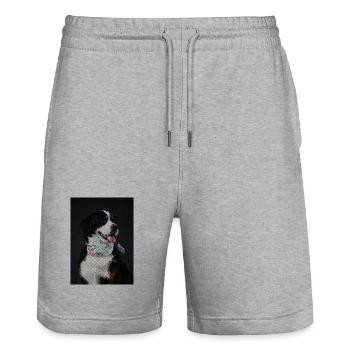 Berneseund flower bandana - Stanley/Stella Trainer Unisex Organic Jogging Shorts - heather grey - Front - Nik (191cm) & Marisol (170cm)