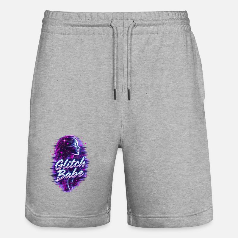 Y2K Rétro – Glitch Babe - Short de jogging bio TRAINER Stanley/Stella unisexe - gris chiné