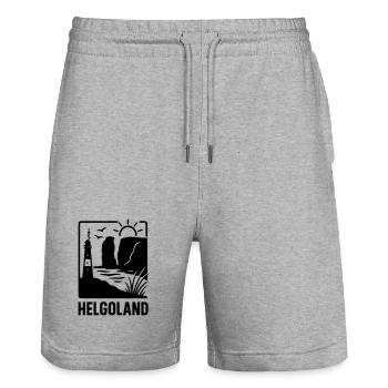 Helgoland Silhouette - Stanley/Stella Unisex Bio Joggingshorts Trainer  - Grau meliert - Vorne - Nik (191cm) & Marisol (170cm)