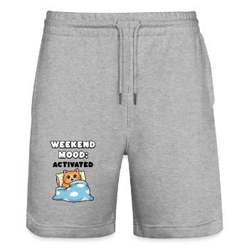 Weekend Mood - Stanley/Stella Unisex Bio Joggingshorts Trainer  - Grau meliert - Vorne - Nik (191cm) & Marisol (170cm)
