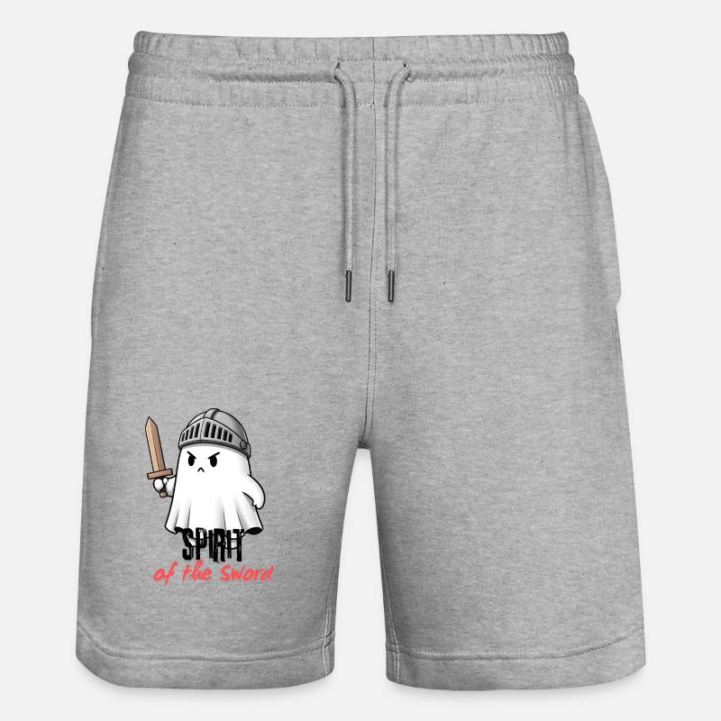Chevalier fantôme avec épée - Short de jogging bio TRAINER Stanley/Stella unisexe - gris chiné