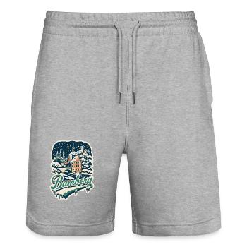 Bamberg Winterzauber   - Stanley/Stella Unisex Bio Joggingshorts Trainer  - Grau meliert - Vorne - Nik (191cm) & Marisol (170cm)
