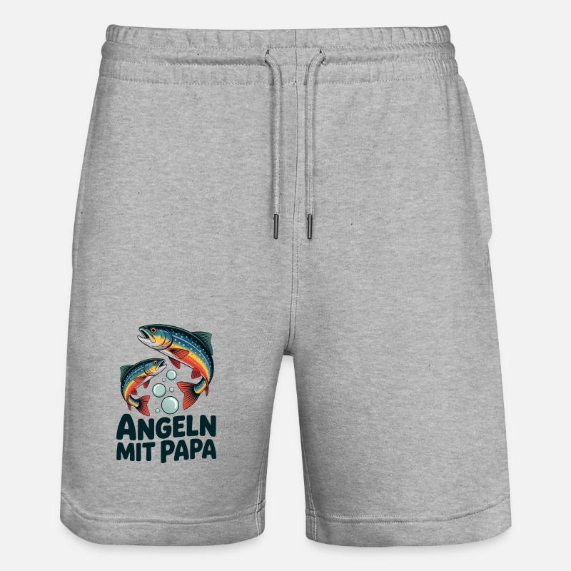 Pêcher avec papa - Short de jogging bio TRAINER Stanley/Stella unisexe - gris chiné