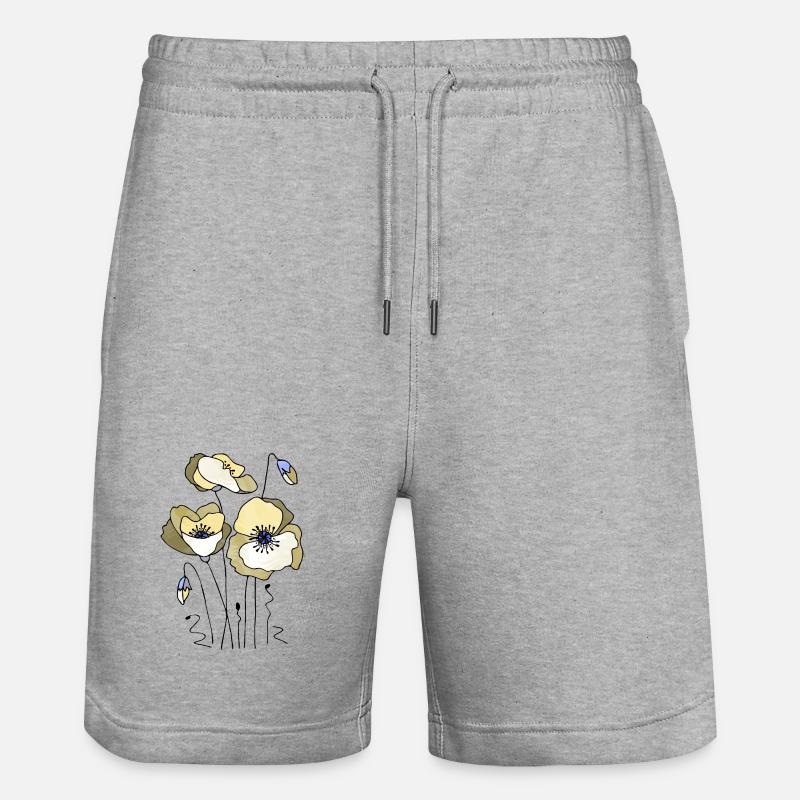 Blumen - Stanley/Stella Unisex Bio Joggingshorts Trainer  - Grau meliert