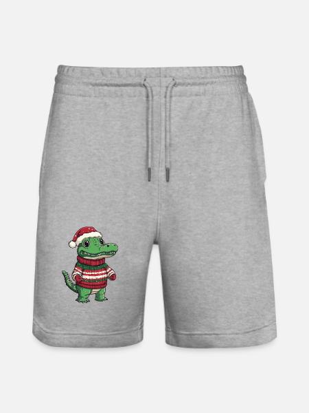 Alligatore Natale Natale - Pantaloncini da jogger ecologici unisex Trainer di Stanley/Stella - grigio melange