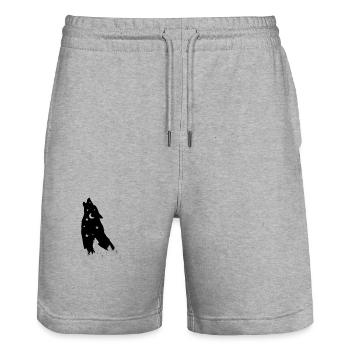 Star Wolf - Stanley/Stella Unisex Bio Joggingshorts Trainer  - Grau meliert - Vorne - Nik (191cm) & Marisol (170cm)