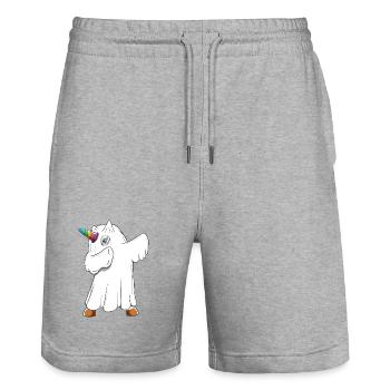 Einhorn-Geist-Kostüm abpuppen – lustiges Halloween-Trikot - Stanley/Stella Unisex Bio Joggingshorts Trainer  - Grau meliert - Vorne - Nik (191cm) & Marisol (170cm)