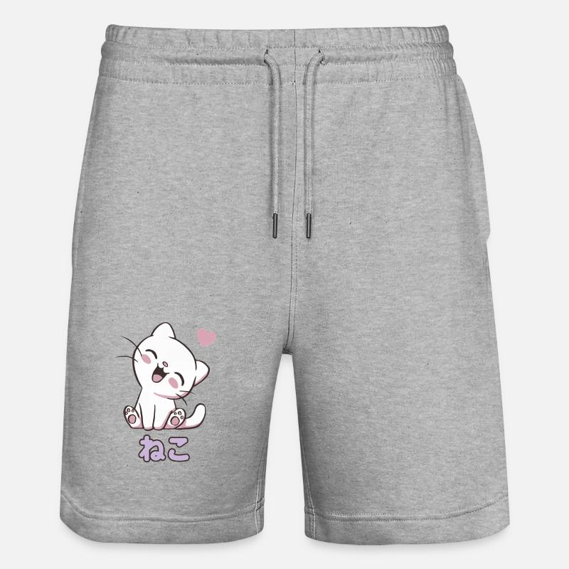 Cœurs de chat câlins Neko - Short de jogging bio TRAINER Stanley/Stella unisexe - gris chiné