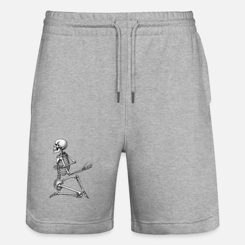 SKELETON DANCER - black & white - Short de jogging bio TRAINER Stanley/Stella unisexe - gris chiné