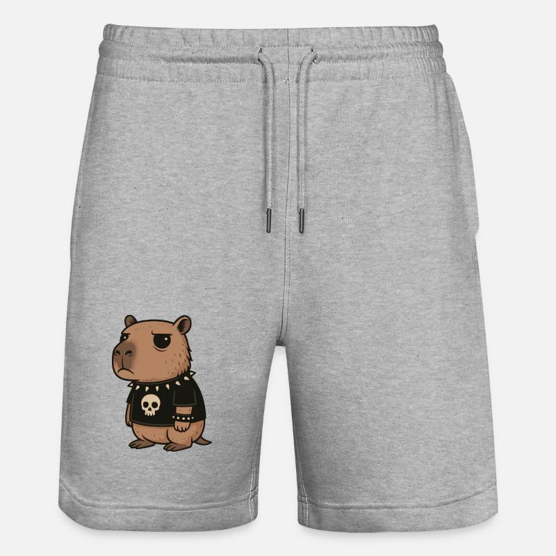 Goth Capybara Drôles Emo Punk Rongeurs - Short de jogging bio TRAINER Stanley/Stella unisexe - gris chiné