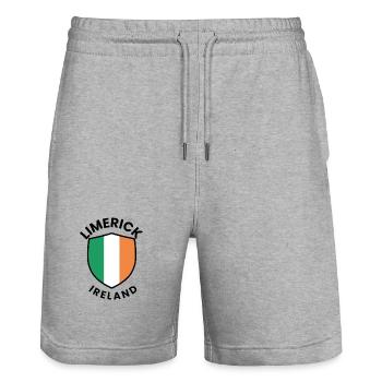 Insigne du Bouclier d’Irlande de Limerick - Short de jogging bio TRAINER Stanley/Stella unisexe - gris chiné - Devant - Nik (191cm) & Marisol (170cm)