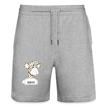 Leo Ape - Stanley/Stella Trainer Unisex Organic Jogging Shorts - heather grey - Front - Nik (191cm) & Marisol (170cm)