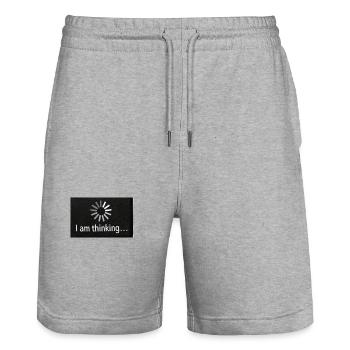 Pause pour la réflexion : roue solaire - Short de jogging bio TRAINER Stanley/Stella unisexe - gris chiné - Devant - Nik (191cm) & Marisol (170cm)