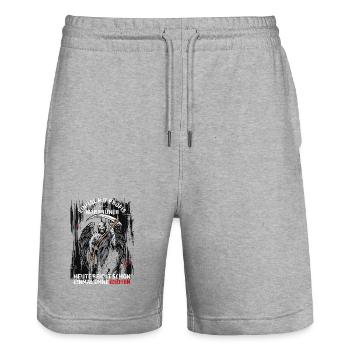 Once with professionals was in the past... - Stanley/Stella Trainer Unisex Organic Jogging Shorts - heather grey - Front - Nik (191cm) & Marisol (170cm)