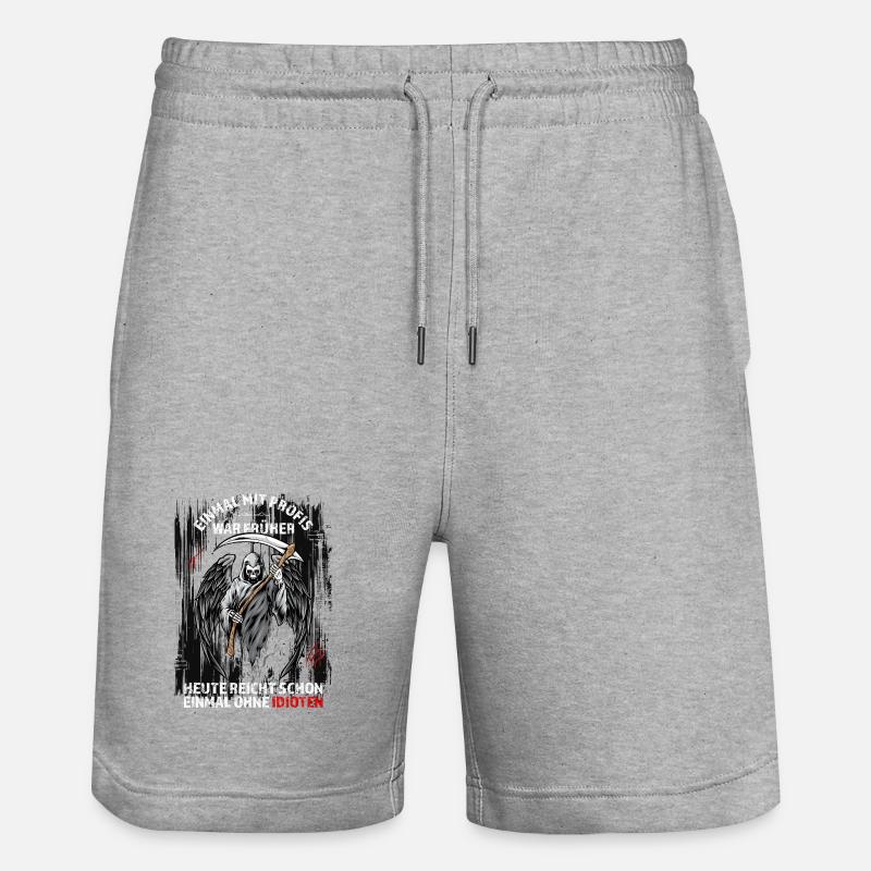 Einmal mit Profis war früher... - Stanley/Stella Unisex Bio Joggingshorts Trainer  - Grau meliert