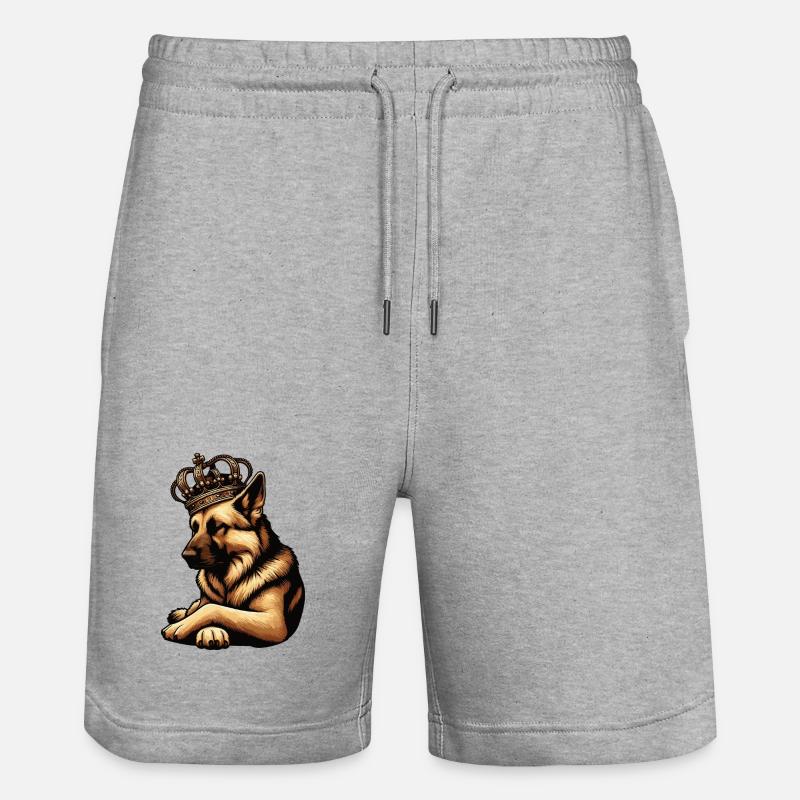 Deutscher Schäferhund Schäferhunde Schäferhunde - Stanley/Stella Unisex Bio Joggingshorts Trainer  - Grau meliert