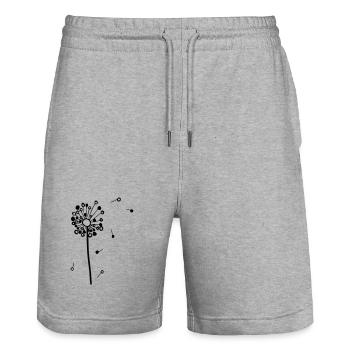 Bobbles ludiques - L'original par heavenlygoods - Short de jogging bio TRAINER Stanley/Stella unisexe - gris chiné - Devant - Nik (191cm) & Marisol (170cm)