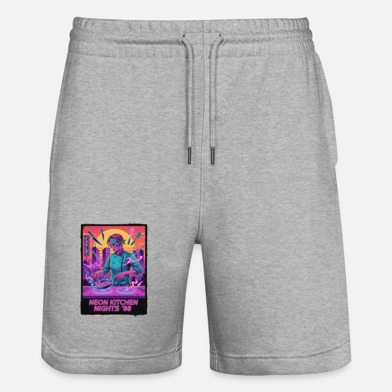 Cuisine Retro Wave - Short de jogging bio TRAINER Stanley/Stella unisexe - gris chiné