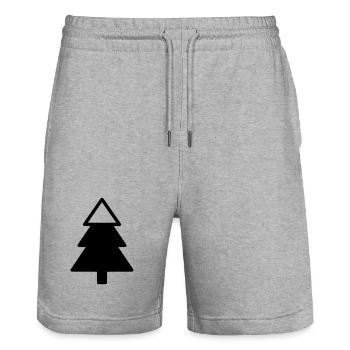 Fir Tree Forest Silhouette - Stanley/Stella Trainer Unisex Organic Jogging Shorts - heather grey - Front - Nik (191cm) & Marisol (170cm)