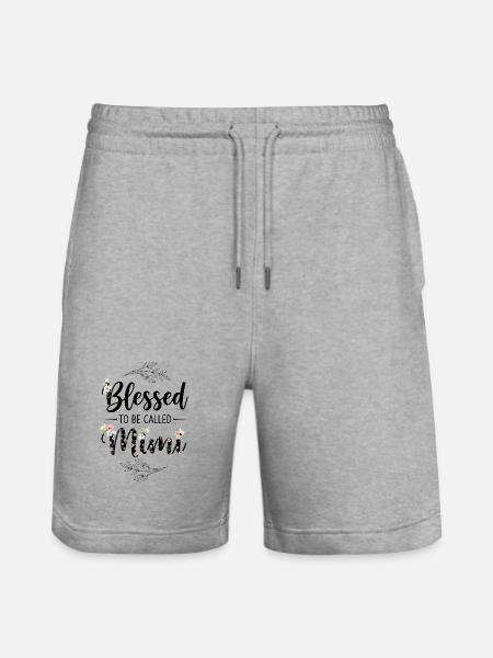 Happy To Be Grandma Grandma Gift - Stanley/Stella Trainer Unisex Organic Jogging Shorts - heather grey
