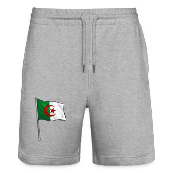 Algerische Flagge - Stanley/Stella Unisex Bio Joggingshorts Trainer  - Grau meliert - Vorne - Nik (191cm) & Marisol (170cm)