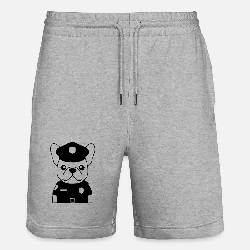 Policier Français Chien Noir - Short de jogging bio TRAINER Stanley/Stella unisexe - gris chiné