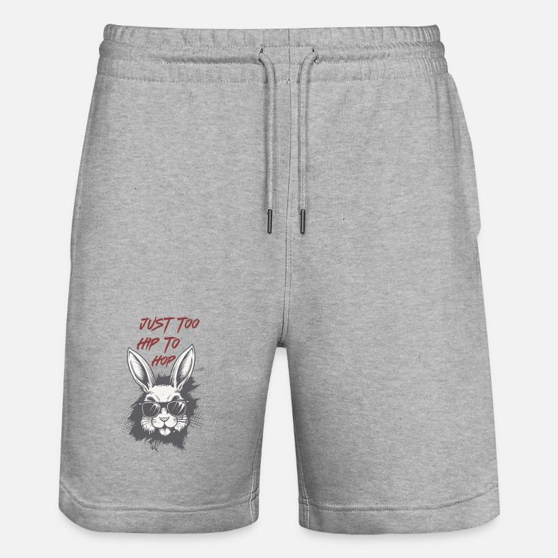 Semplicemente troppo alla moda per saltare – Coniglietta figa con gli occhiali da sole - Pantaloncini da jogger ecologici unisex Trainer di Stanley/Stella - grigio melange