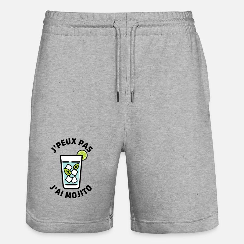 Verre glacé Menthe Lime - Short de jogging bio TRAINER Stanley/Stella unisexe - gris chiné