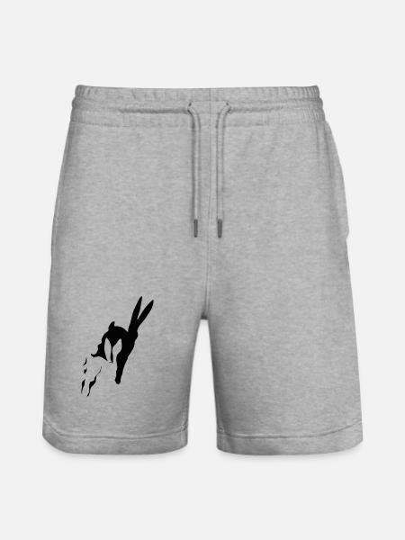 Kanin løber skyggekanin, påskehare-hop - Stanley/Stella Trainer økologiske unisex joggingshorts - grå meleret