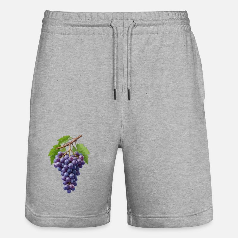 Grappe de raisins violet foncé - Short de jogging bio TRAINER Stanley/Stella unisexe - gris chiné