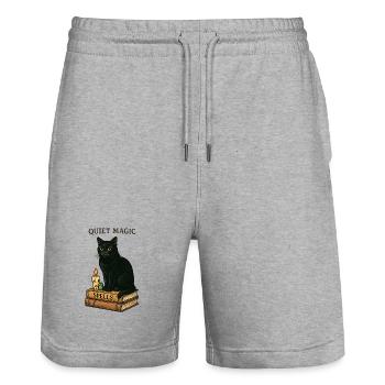 Leise Magie: Katzenspells - Stanley/Stella Unisex Bio Joggingshorts Trainer  - Grau meliert - Vorne - Nik (191cm) & Marisol (170cm)