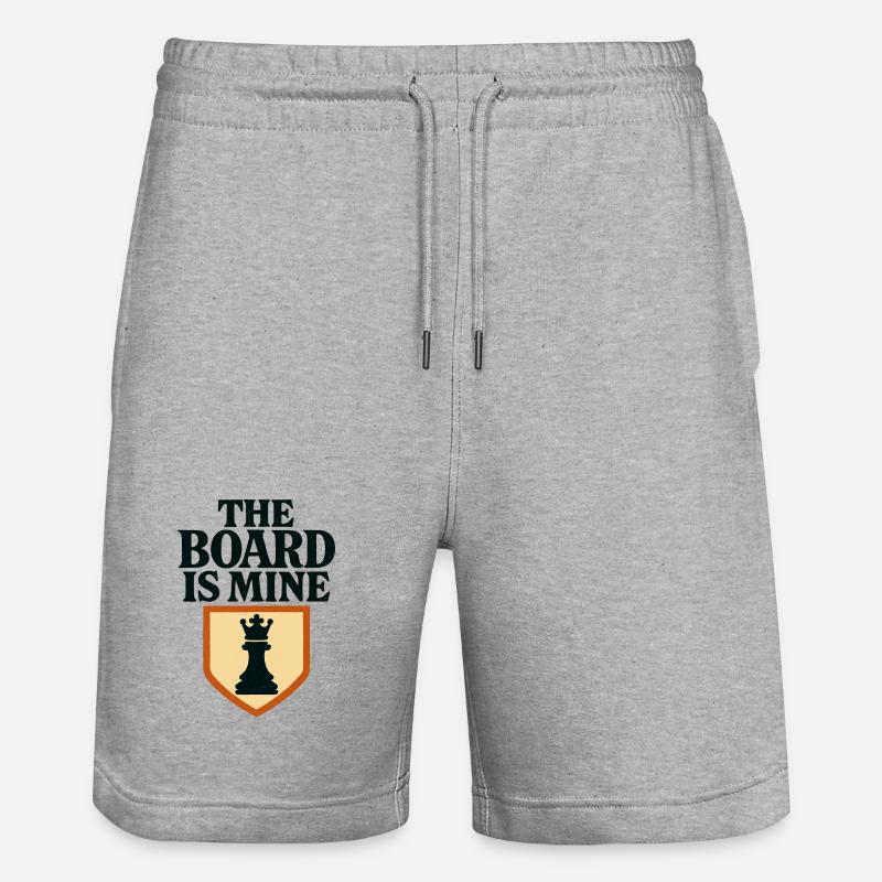 Queen and Shield Chess Master - Stanley/Stella Trainer Unisex Organic Jogging Shorts - heather grey
