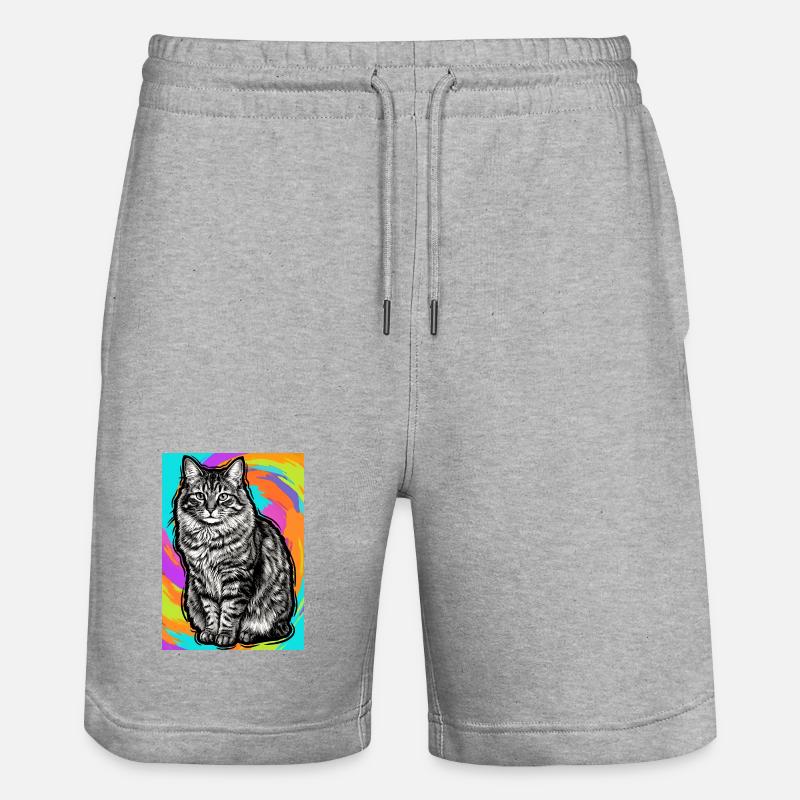 chat - Short de jogging bio TRAINER Stanley/Stella unisexe - gris chiné