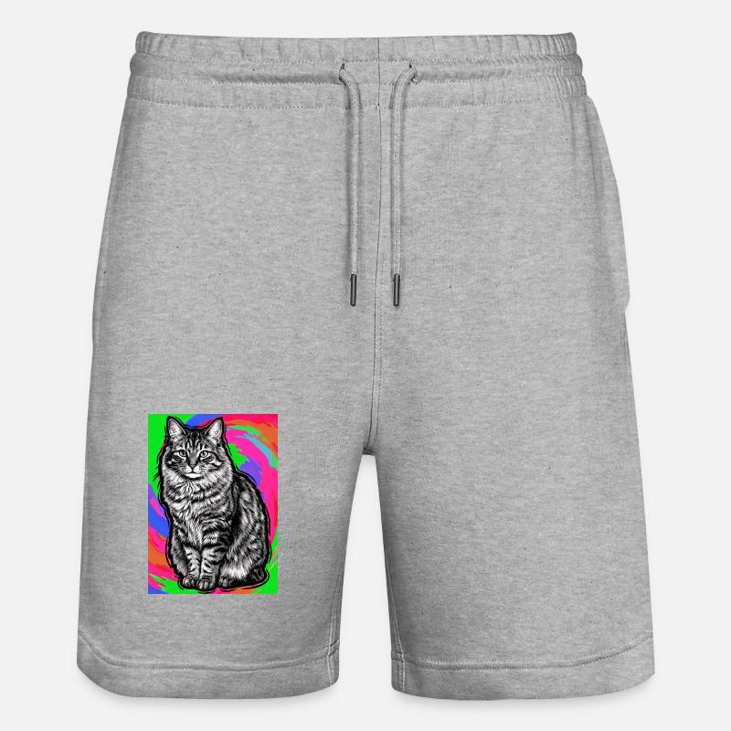 chat - Short de jogging bio TRAINER Stanley/Stella unisexe - gris chiné
