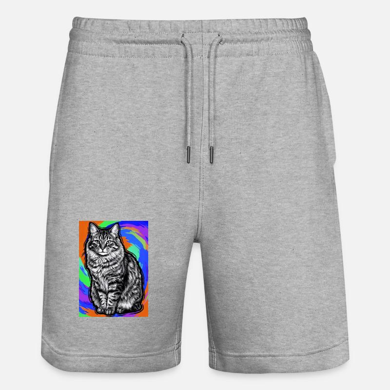 chat - Short de jogging bio TRAINER Stanley/Stella unisexe - gris chiné