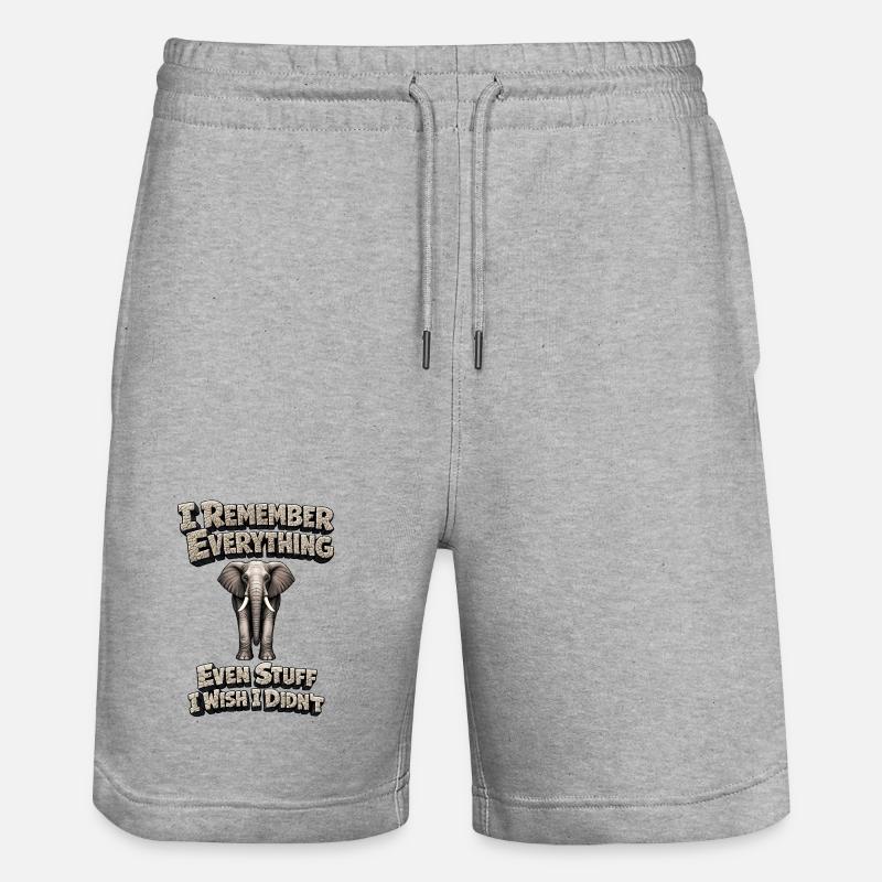 Éléphant mémorable - Short de jogging bio TRAINER Stanley/Stella unisexe - gris chiné