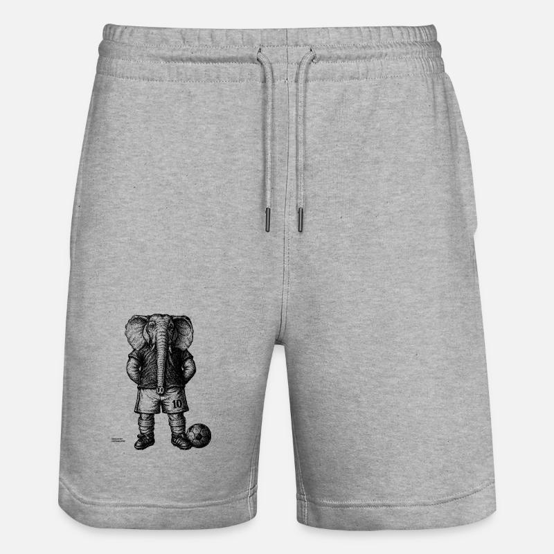 Elefante con il calcio per le maglie colorate - Pantaloncini da jogger ecologici unisex Trainer di Stanley/Stella - grigio melange
